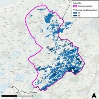 Figuur 1. Onderzoeksgebied verkenning hydrologische berekeningen Noord- en Zuidoost Friesland 