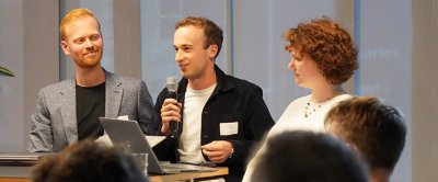 De experts van de selectiecommissie: Tim Koning (DivisionQ), Arthur D’haeyere (Infinite Acres), Olivia Connor (Infinite Acres).